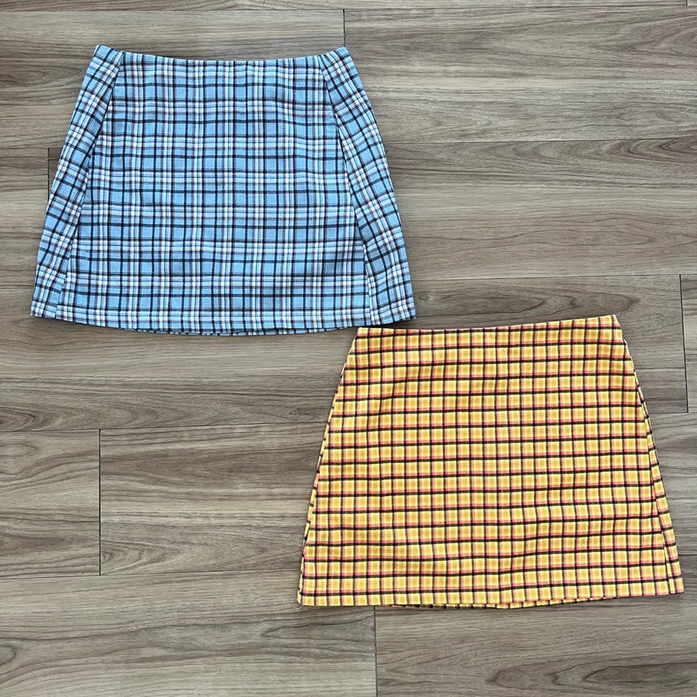 Urban Outfitters Blue and Yellow Mini Skirt Casual size xs